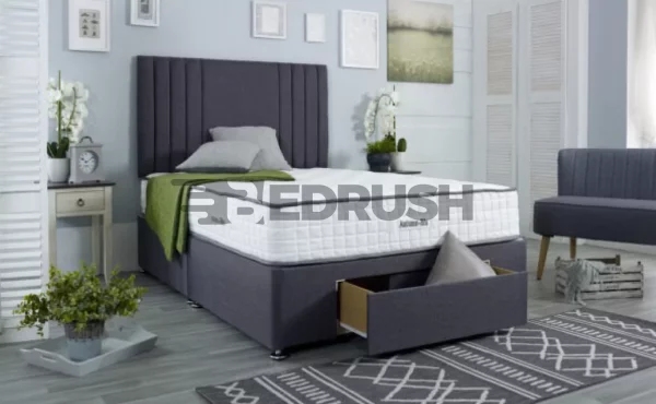 Chenille Divan Bed with Multiple Drawers - Bedrush Beds Sale UK