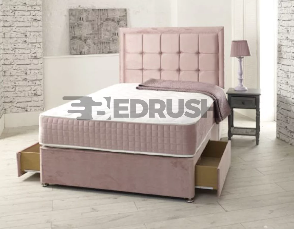 Pink Crushed Velvet Single Bed to 6FT - Bedrush Divan Beds UK , Find Best Divan Bed