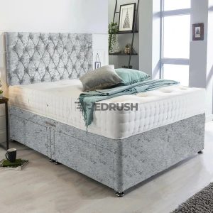 Crushed Velvet Divan Bed With Drawers